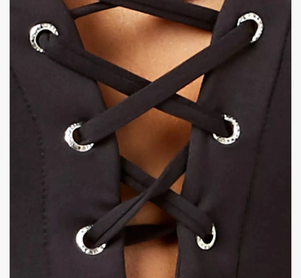 NUEVO CON ETIQUETAS-Traje de baño Nautica con cordones sólido de una pieza-Tallas GRANDES venta al por menor $98 Foto 3 de 4