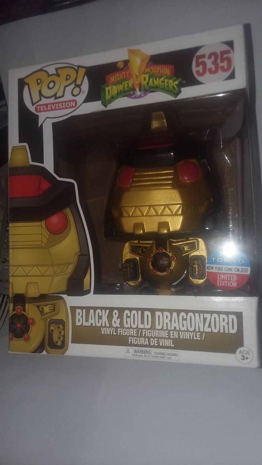 ¡Funko Pop! Juguete Power Rangers Dragonzord Tokio Exclusivo Oro Negro #535