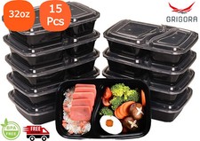 20 x 2 Compartment Meal Prep Containers Plastic Reusable Food Storage Lunch Box