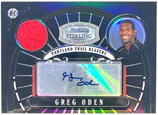 2007-08 Bowman Sterling Jersey Black Refractor Greg Oden Auto Relic SP RC GO1 /5