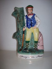 Vase vintage golfeur - STAFFORDSHIRE - Céramique craquelée