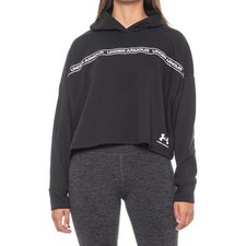 Large Women's Under Armour Black Rival Terry Crop Pullover Hoodie