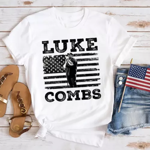 Luke Combs USA Flag T-Shirt, Luke Combs Graphic Tee, 2024 Tour Luke Combs Shirt,