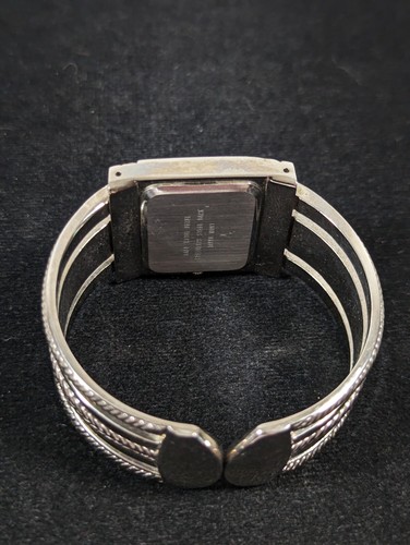 Premier Designs Silver Tone Dial Rectangle Case Hinge Bracelet Band Watch 6.5 In - Picture 4 of 5