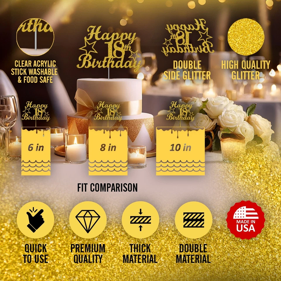 Decorações de aniversário de 18 anos (20 CORES glitter duplo lado) - Imagem 3 de 4