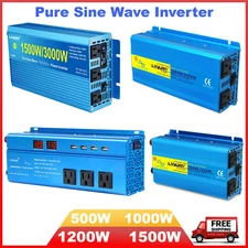 500W 1000W 1200W 1500W Pure Sine Wave Power Inverter 12V/24V to 110V Converter