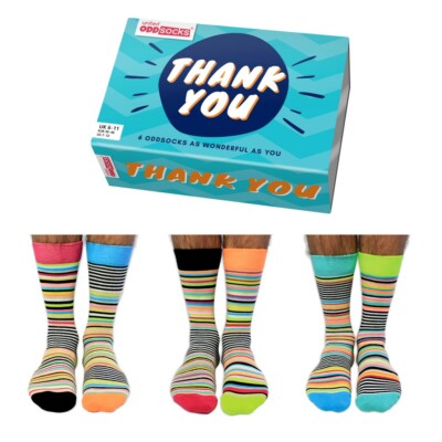 United Oddsocks Herren Thank You Geschenkbox Socken - Geschenkidee für Freunde