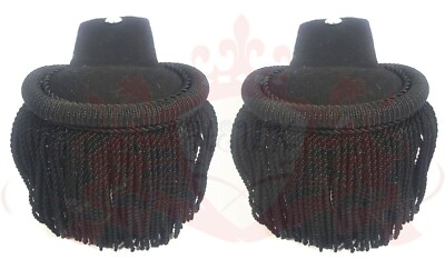 Schwarze Seide Schulterklappen mit Fransenmarschband Schulterklappe Brett