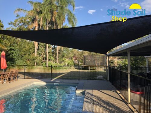 Triangle GREY 5.5 m x 5.5 m x 5.5 m Shade Sail Sun Heavy Duty 280GSM GREY - Picture 4 of 12
