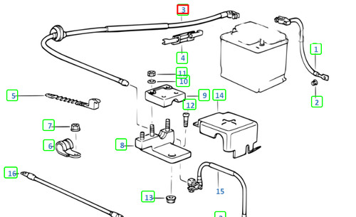 NEU BMW 3 E30 PLUSPOL-BATTERIEKABEL 12421375601 1375601 ORIGINAL - Imagen 10 de 10