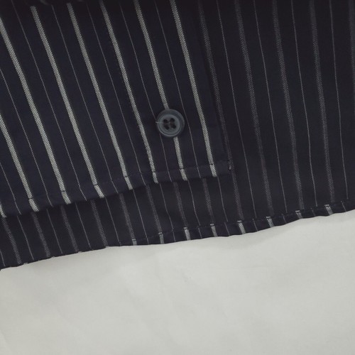 Ermenegildo Zegna Shirt Mens XL Blue White Striped 100% Cotton City Button-Up - Picture 8 of 11