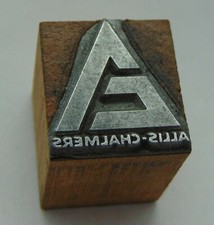 Printing Letterpress Printers Block Allis Chalmers AC Dealer Logo 