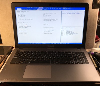 Asus R510C Notebook PC Laptop Aptio Setup Screen Non Working For 