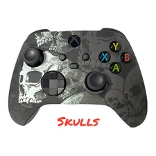 Microsoft Xbox One Series X/S Modded Controller-Soft Touch Skulls w/Red LED