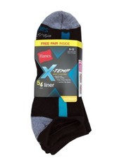 Hanes  Men's X-TEMP Black No Show Socks 5-Pack size 6-12 "Arch Support  COOL"
