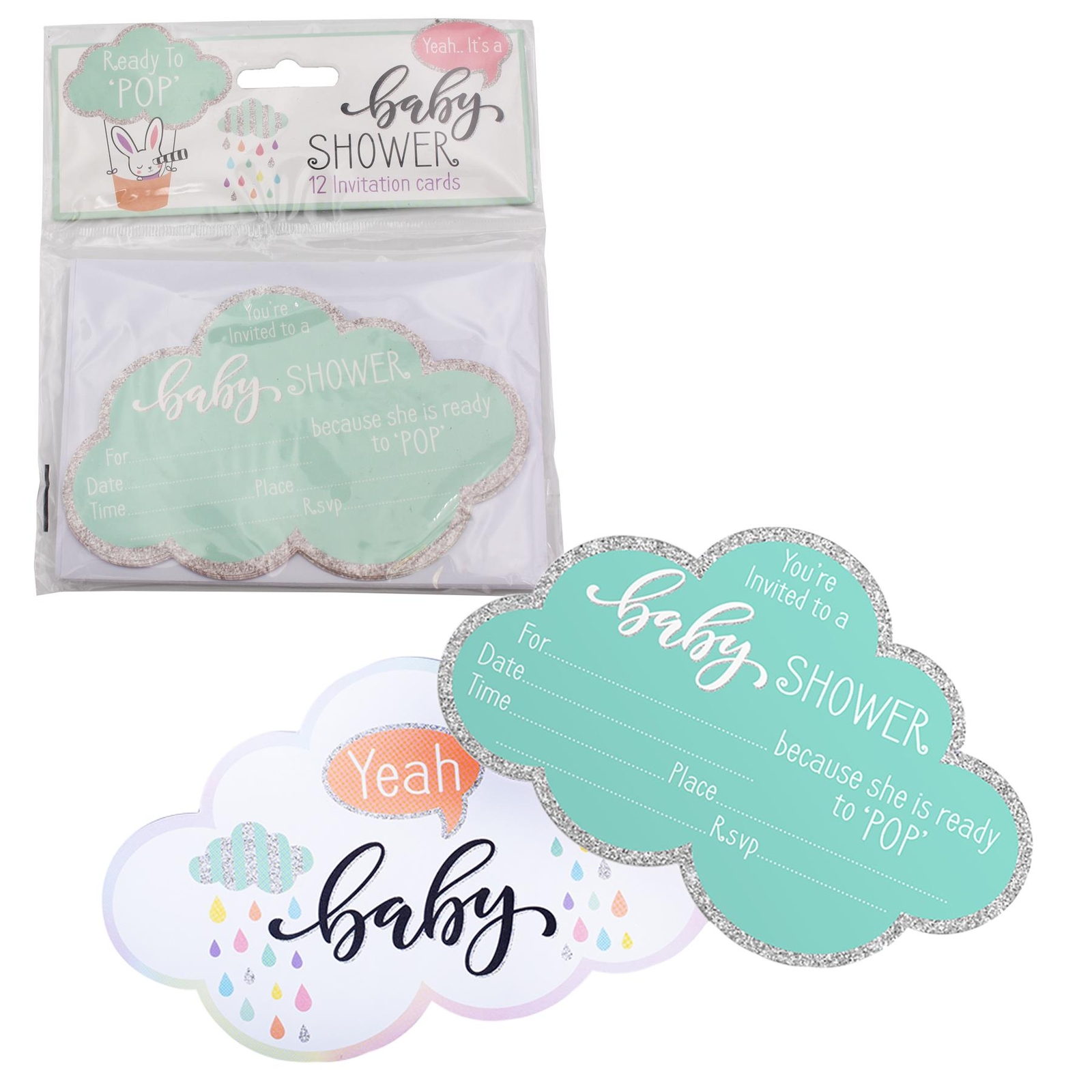 Baby Shower Activities Fun and Games - 12 Invitation Cards