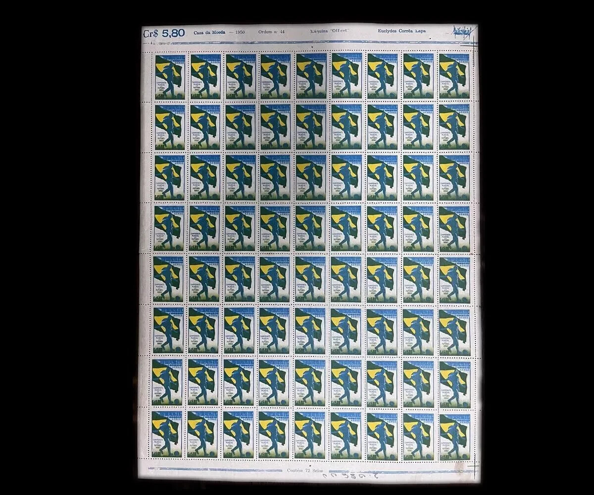 Soccer World Cup Rio de Janeiro Brazil 1950 - Full Sheet 72 Stamps