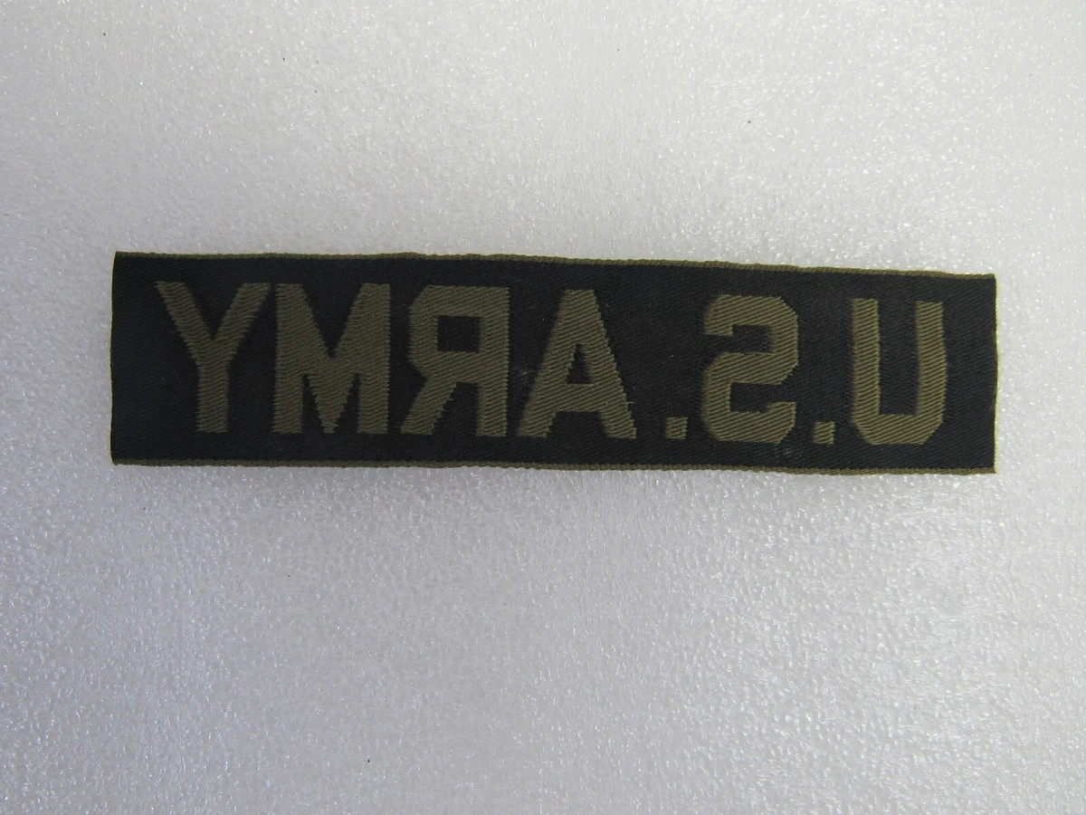 Name tag on military uniform top