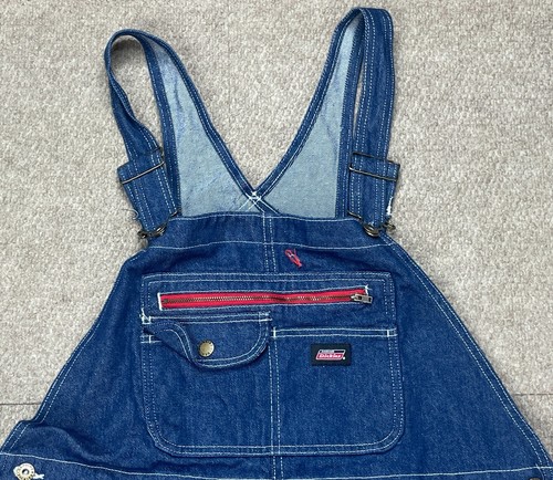 Dickies Men's Carpenter Blue Denim Bib Overalls Size Large - Picture 2 of 17