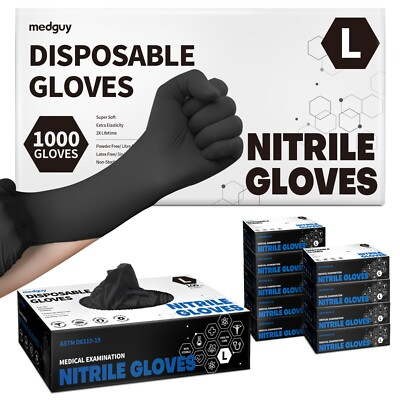 #ad #ad Disposable Nitrile Gloves 4.5mil Black Powder Free Food Safe Cleaning Exam Glove $69.98