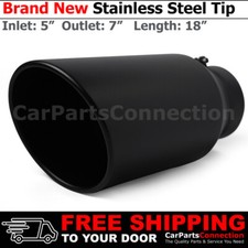 Angled Black 18 Inch Bolt On Exhaust Tip 5 In 7 Out Stainless Truck 203154