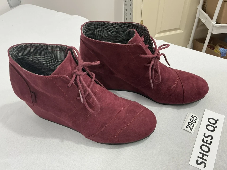 Botines con cordones de cuña para mujer Route 66 Tadi Wine 11 m Foto 2 de 4