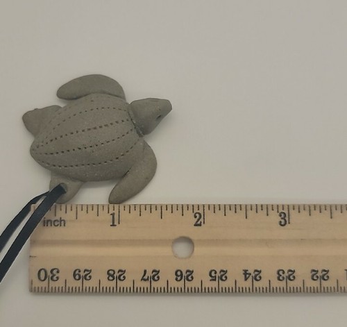 handmade clay leatherback turtle whistle pendant on ribbon necklace - Picture 5 of 6