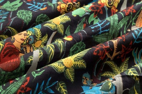 Vestidos de verano indios hechos a mano de tela de algodón en tela boho con estampado Frida Kahlo EE. UU. - Imagen 6 de 6