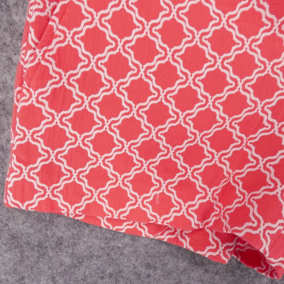 Pantalones Cortos Banana Republic Mujer 4 Tiro Bajo Frente Plano Chino Rosa Blanco Damas Foto 3 de 4