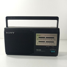 Vintage Sony ICF-24 FM/AM 2 Band Portable Radio Tested with AC Cord