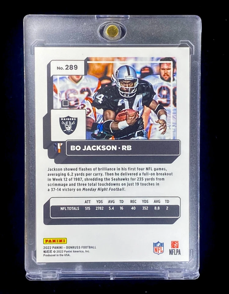 BO JACKSON RAINBOW REFRACTOR GOLD PRIZM SP Parallel Panini Donruss RAIDERS - Image 3 of 4
