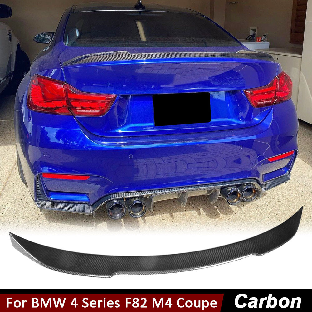 For BMW 4 Series F82 M4 Coupe 2015-2020 REAL CARBON Rear Trunk Spoiler Lid Wing