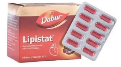 5x Dabur Lipistat Ayurvedic For Cholestrol,LDL, Increases HDL Blood (10 Cap * 5)