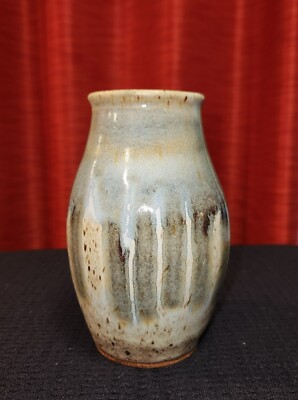 Exquisite 6'' Studio Pottery Vase with Unique Drip Glaze~ Signed