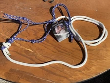 Soft Grey and Blue Two Knot Rope Halter  with White Lead Training