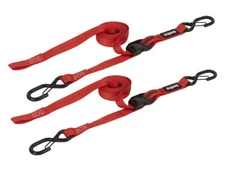 SPEEDSTRAP 1″ X 10′ Cam-Lock Tie Down w/ Snap ‘S’ Hooks (2 PACK - RED)