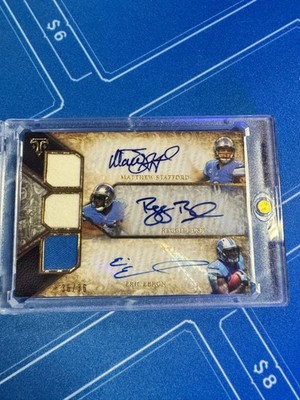 2014 Topps Triple Threads /36 Matthew Stafford - Bush - Ebron Auto Relic Trio