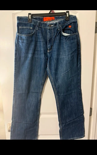 Wrangler 20X FR Men’s Blue Denim Jeans Straight Leg Medium Wash 34x30 - product listing photo