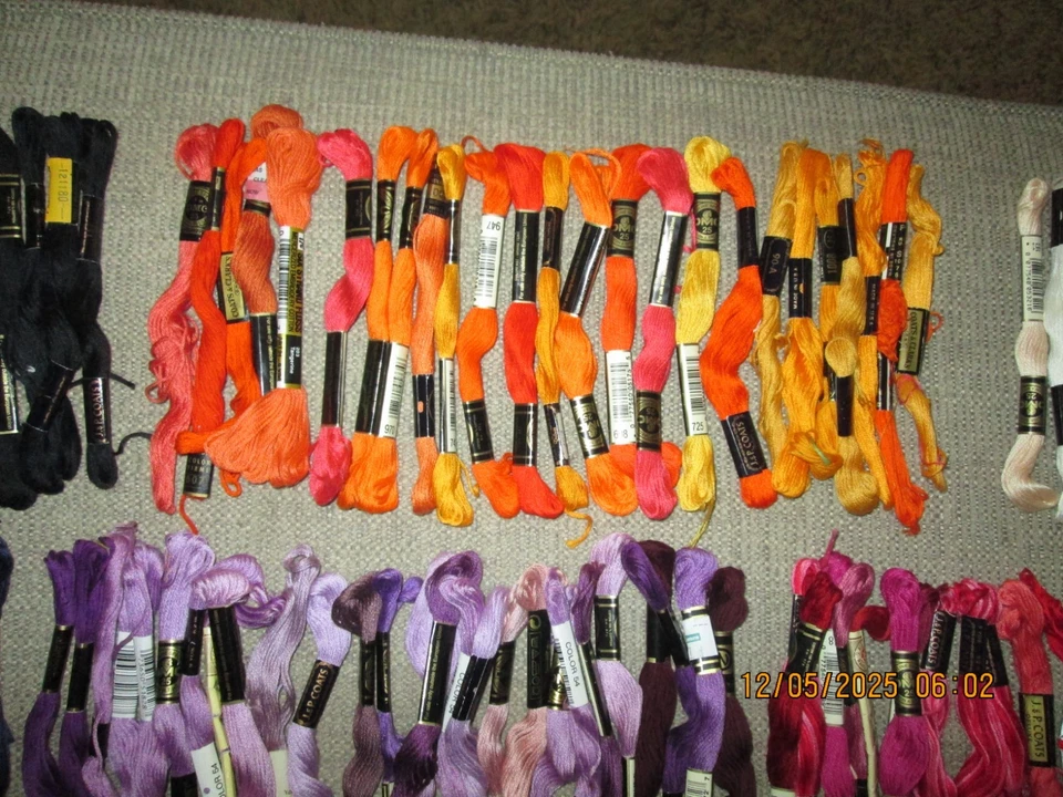 Lof of 163 pieces DMC Bucilla J&PCoats Star floss embroidery threads Crafts - Image 3 of 4