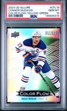 Upper Deck 2024-25 Allure Color Flow Yellow Green Connor McDavid CFL-18 PSA 10