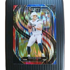Philip Rivers #187 Premier Level Red And Blue Prizm Shock 2024 Panini Select