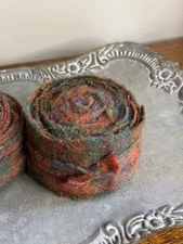 Vtg Wool Strips (1 Roll) 2.5 inch 3 yd/roll Rug Braid Hook Craft  Plaid