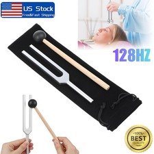 128Hz Healing Tuning Fork With Silicone Hammer Sound Therapy Musical Instrument