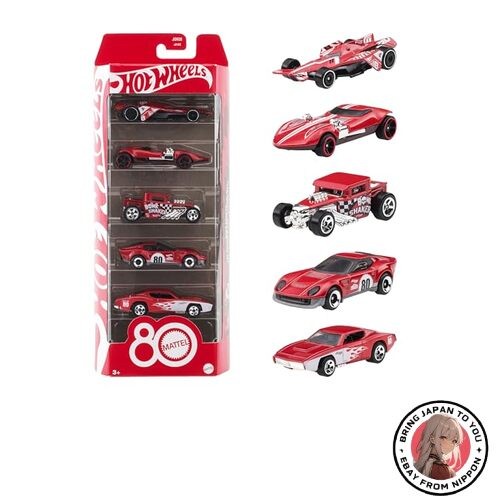 New Hot Wheels Mattel 80th Anniversary 5-Pack Vehicle Toy Mini