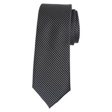 BAR III Mens Slim Tie Black Gray Weston Pin Stripe 2.5 Skinny Dress Necktie