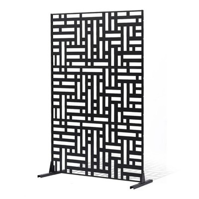 Metal Privacy Screen 47'' W x 76'' H Outdoor Privacy Screens 3-Panel, Freestanding