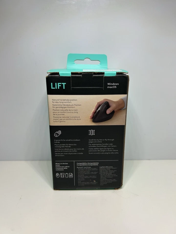 Logitech Lift Vertical - Ergonomic Wireless Mouse (Black) “Brand New” - Image 2 of 2