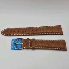 Jacques Lemans Genuine Ostrich Watch Strap Band Brown Tan 21mm