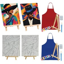 2 Pcs Sip and Paint Kit for Adults Valentine Date Night Painting Set with P...