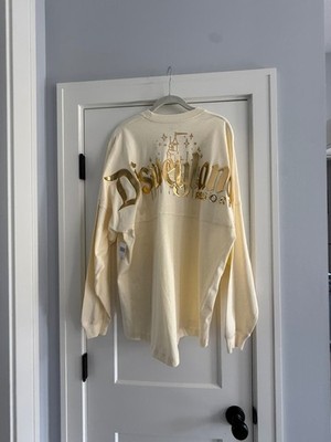 NWT Disney Parks Disneyland Gold Pixie Dust Castle Spirit Jersey Large
